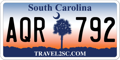 SC license plate AQR792