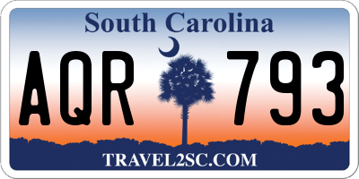 SC license plate AQR793