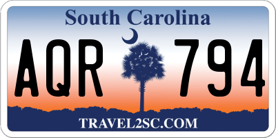 SC license plate AQR794