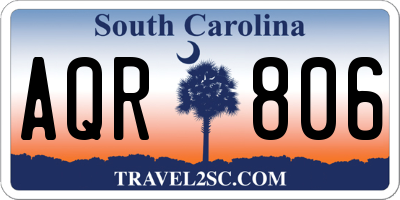 SC license plate AQR806