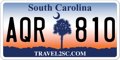SC license plate AQR810