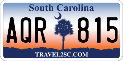 SC license plate AQR815