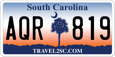 SC license plate AQR819