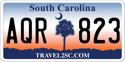 SC license plate AQR823