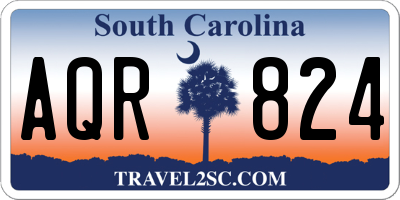 SC license plate AQR824