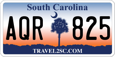SC license plate AQR825