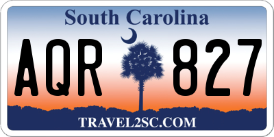 SC license plate AQR827