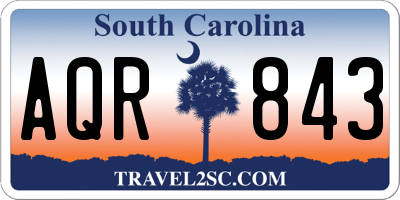 SC license plate AQR843