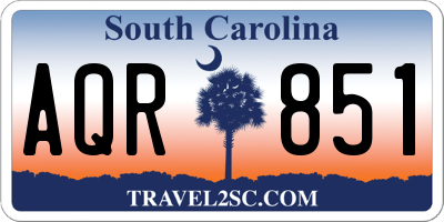 SC license plate AQR851