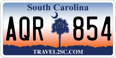 SC license plate AQR854