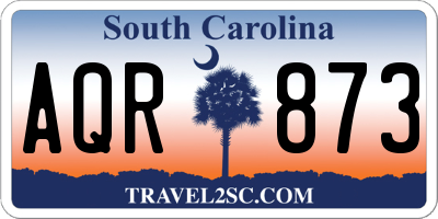 SC license plate AQR873