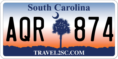 SC license plate AQR874
