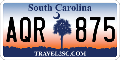 SC license plate AQR875
