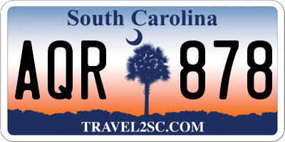 SC license plate AQR878