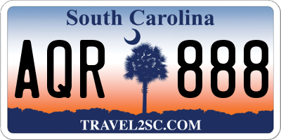 SC license plate AQR888