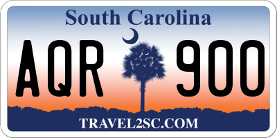 SC license plate AQR900