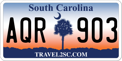 SC license plate AQR903