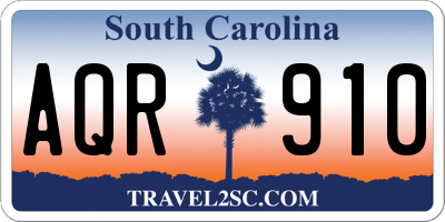 SC license plate AQR910