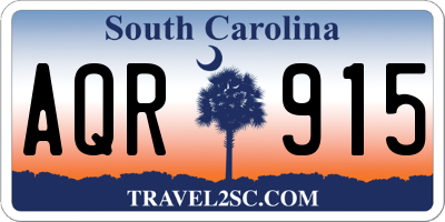 SC license plate AQR915