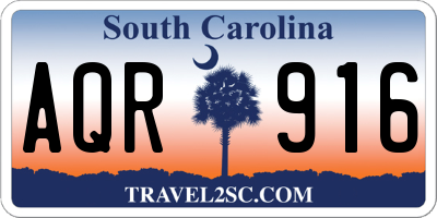 SC license plate AQR916