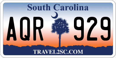 SC license plate AQR929