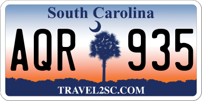 SC license plate AQR935