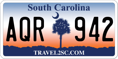 SC license plate AQR942