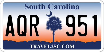 SC license plate AQR951