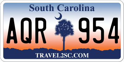 SC license plate AQR954