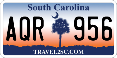 SC license plate AQR956