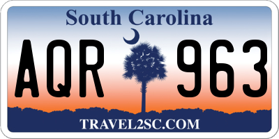 SC license plate AQR963