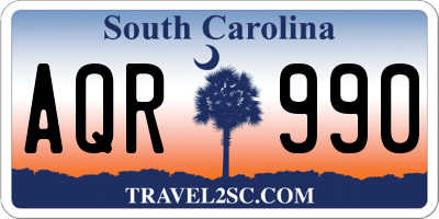 SC license plate AQR990