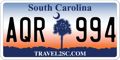 SC license plate AQR994