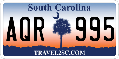SC license plate AQR995
