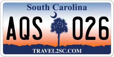 SC license plate AQS026