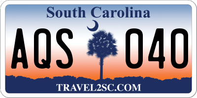 SC license plate AQS040