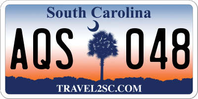 SC license plate AQS048
