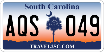 SC license plate AQS049