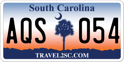 SC license plate AQS054