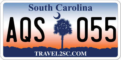 SC license plate AQS055