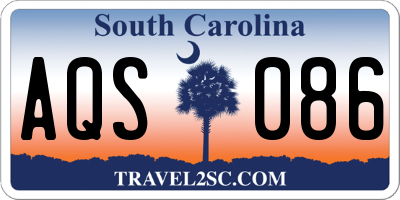 SC license plate AQS086
