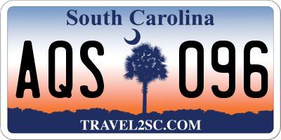 SC license plate AQS096