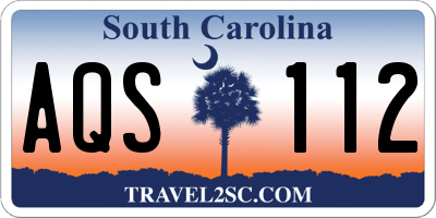 SC license plate AQS112