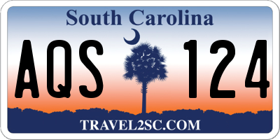 SC license plate AQS124