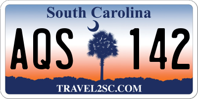 SC license plate AQS142