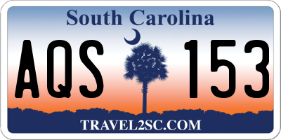SC license plate AQS153