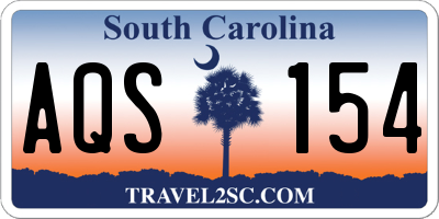 SC license plate AQS154
