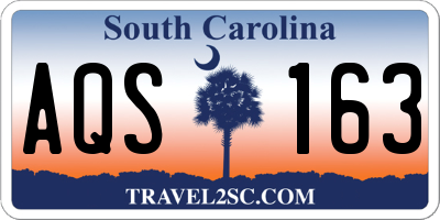 SC license plate AQS163