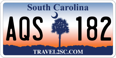 SC license plate AQS182