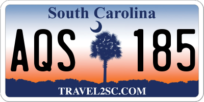 SC license plate AQS185